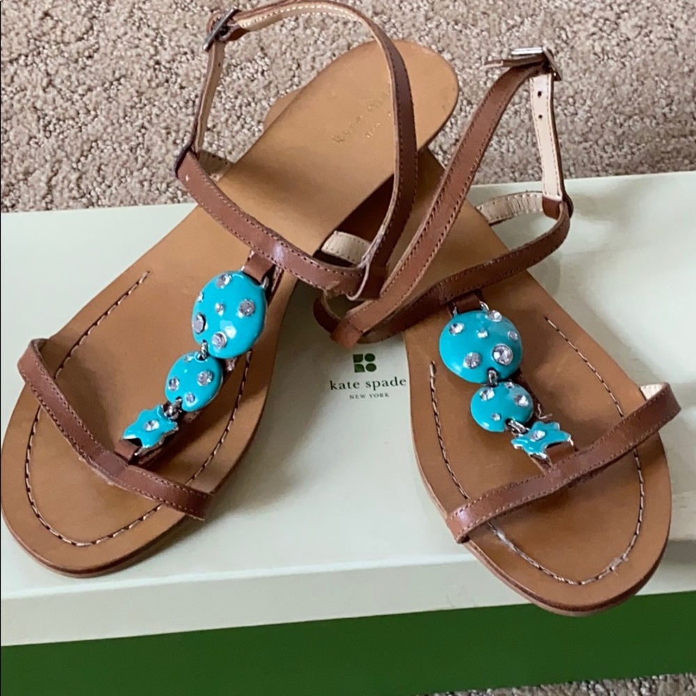 Kate Spade turquoise & rhinestone sandals